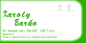 karoly barko business card